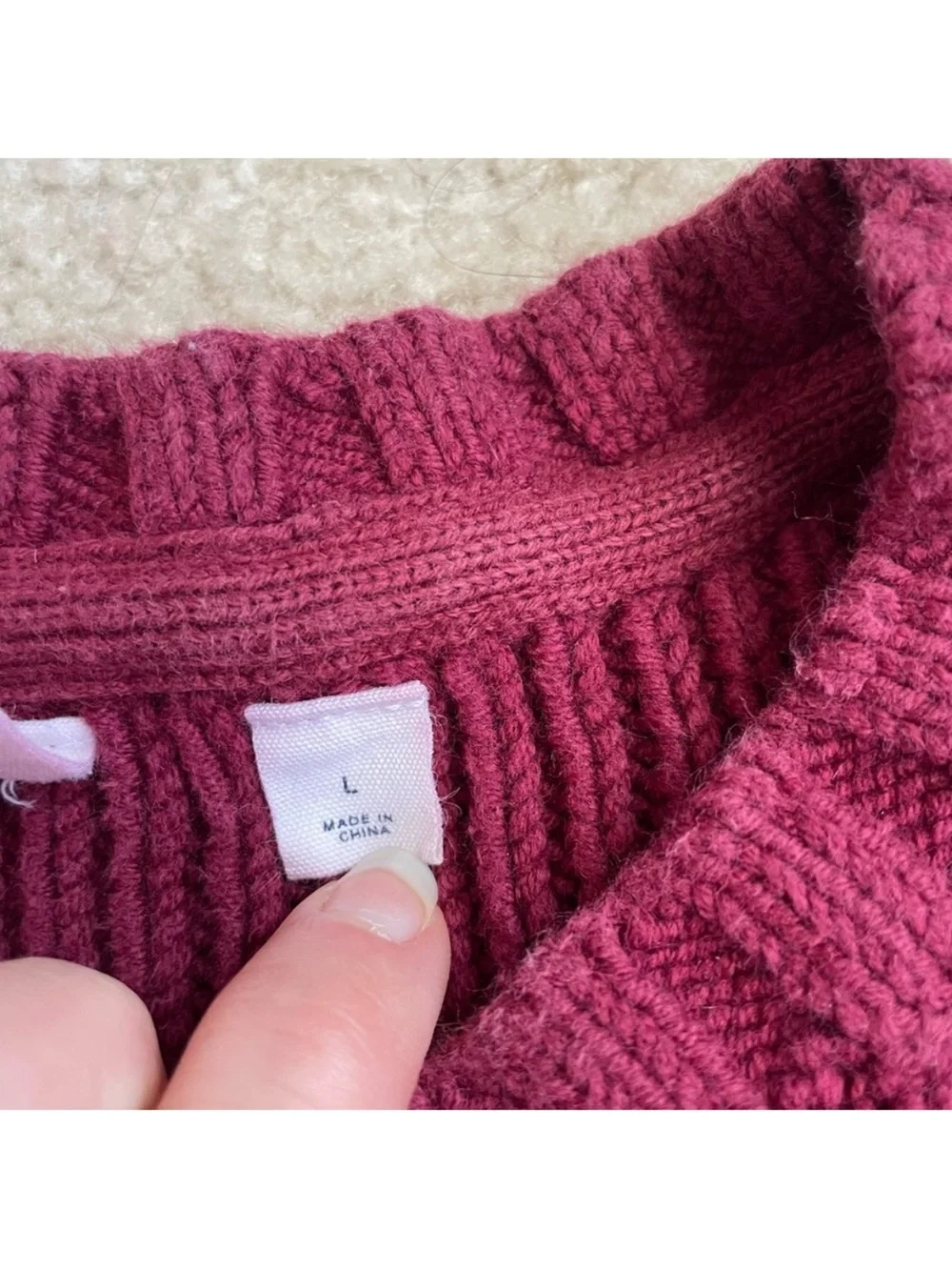Gap Kids Burgundy Crewneck Sweater with detail